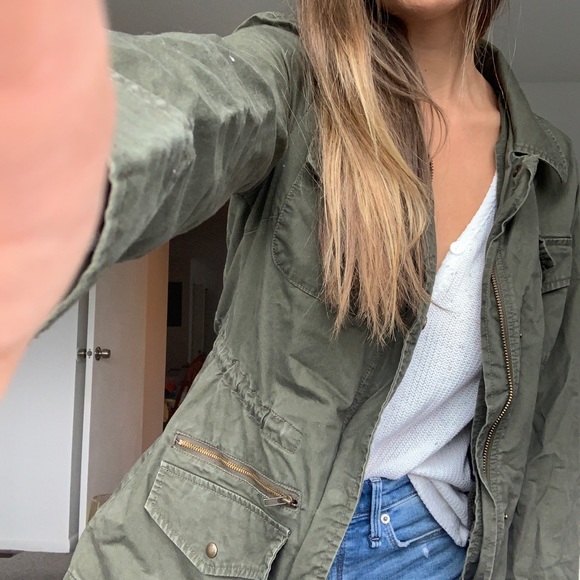 Olive Cargo Fall Jacket - Picture 2 of 8